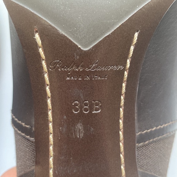 Ralph Lauren Brown Leather Heeled Booties - Picture 6 of 12